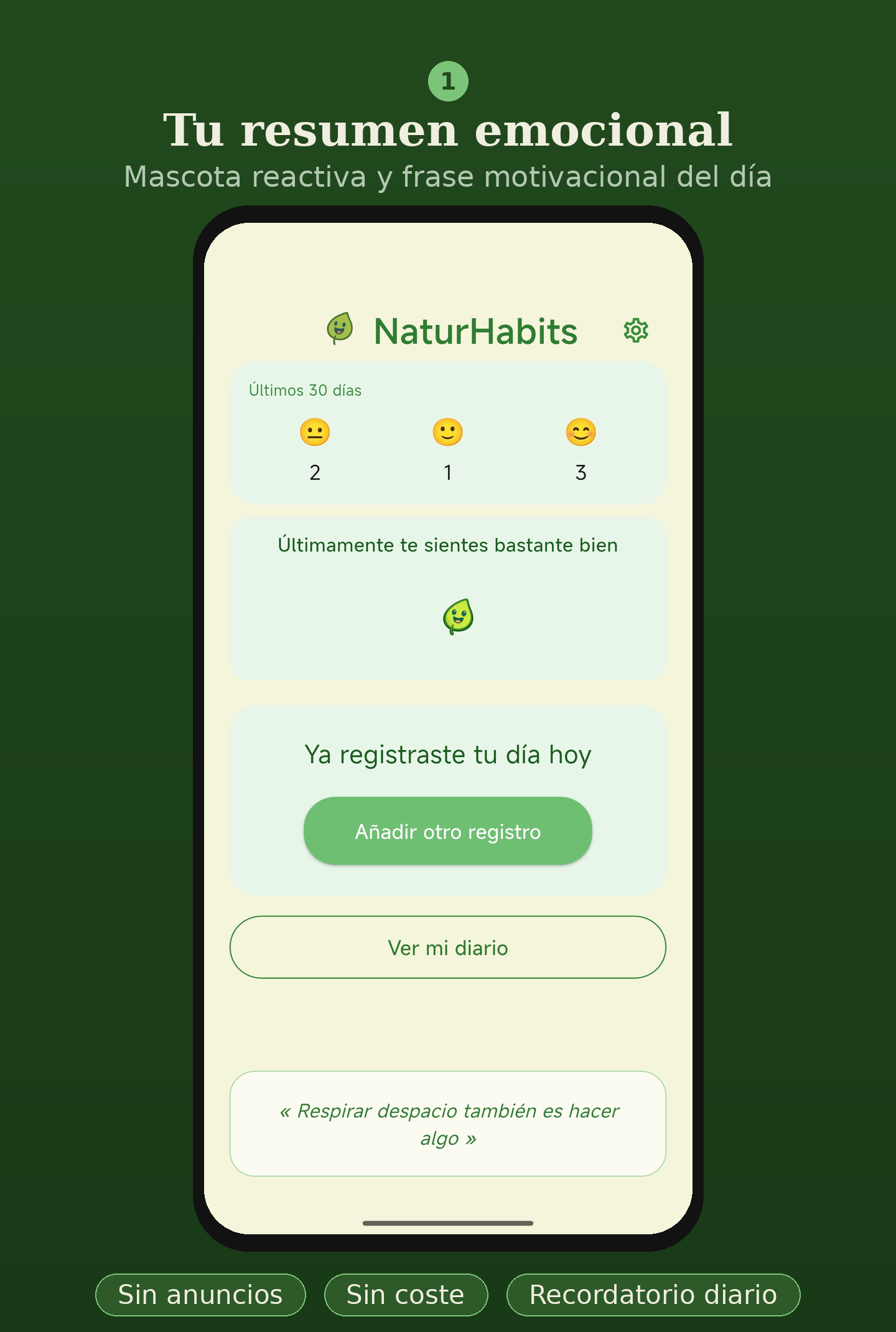 Pantalla de NaturHabits